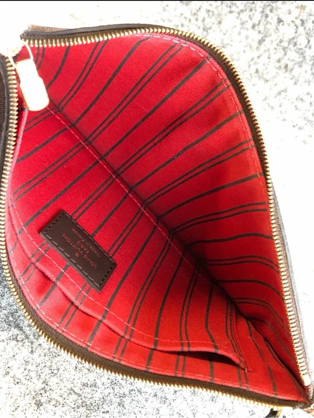 Authentic Louis Vuitton Brown Damier Graphite Zip Wristlet Pouch